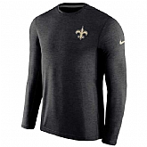 Men's New Orleans Saints Nike Black Coaches Long Sleeve Performance T-Shirt,baseball caps,new era cap wholesale,wholesale hats